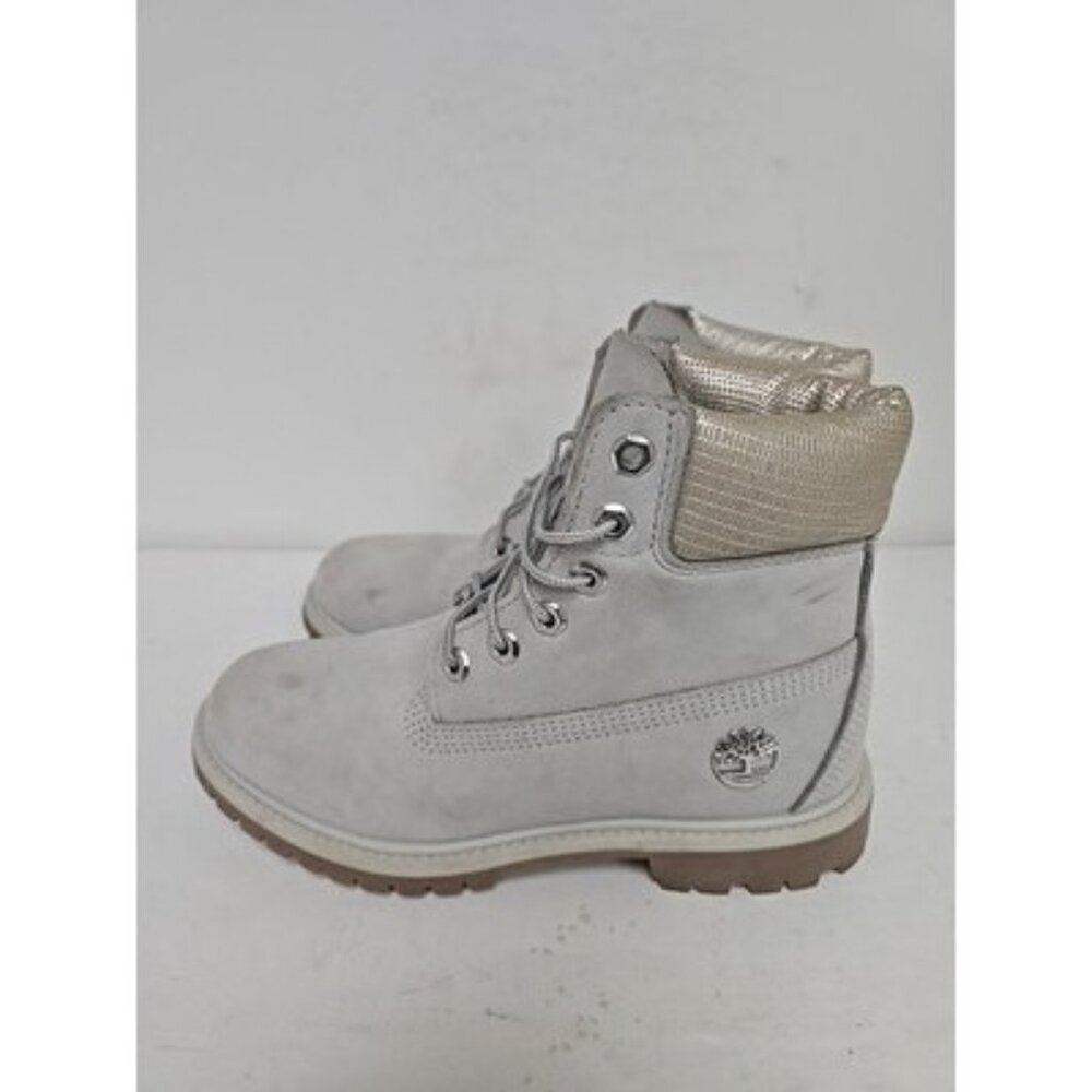 Timberland Women's A1UWF 6" Premium Boots Light Gray Size 7M - Picture 4 of 8